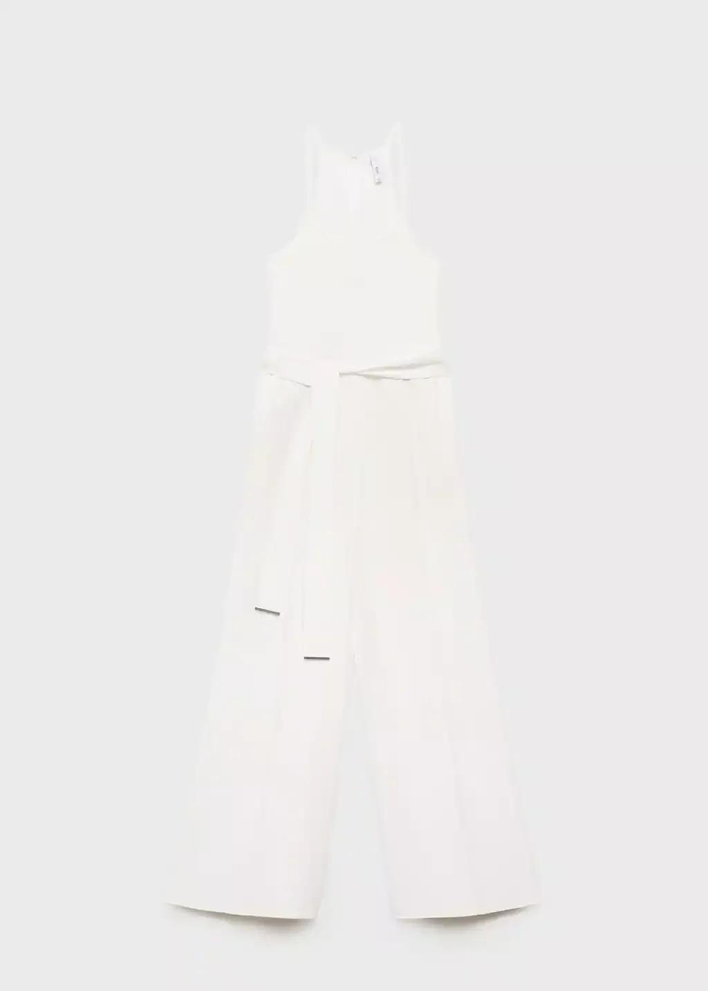 White Jumpsuit with belt, , large image number 3
