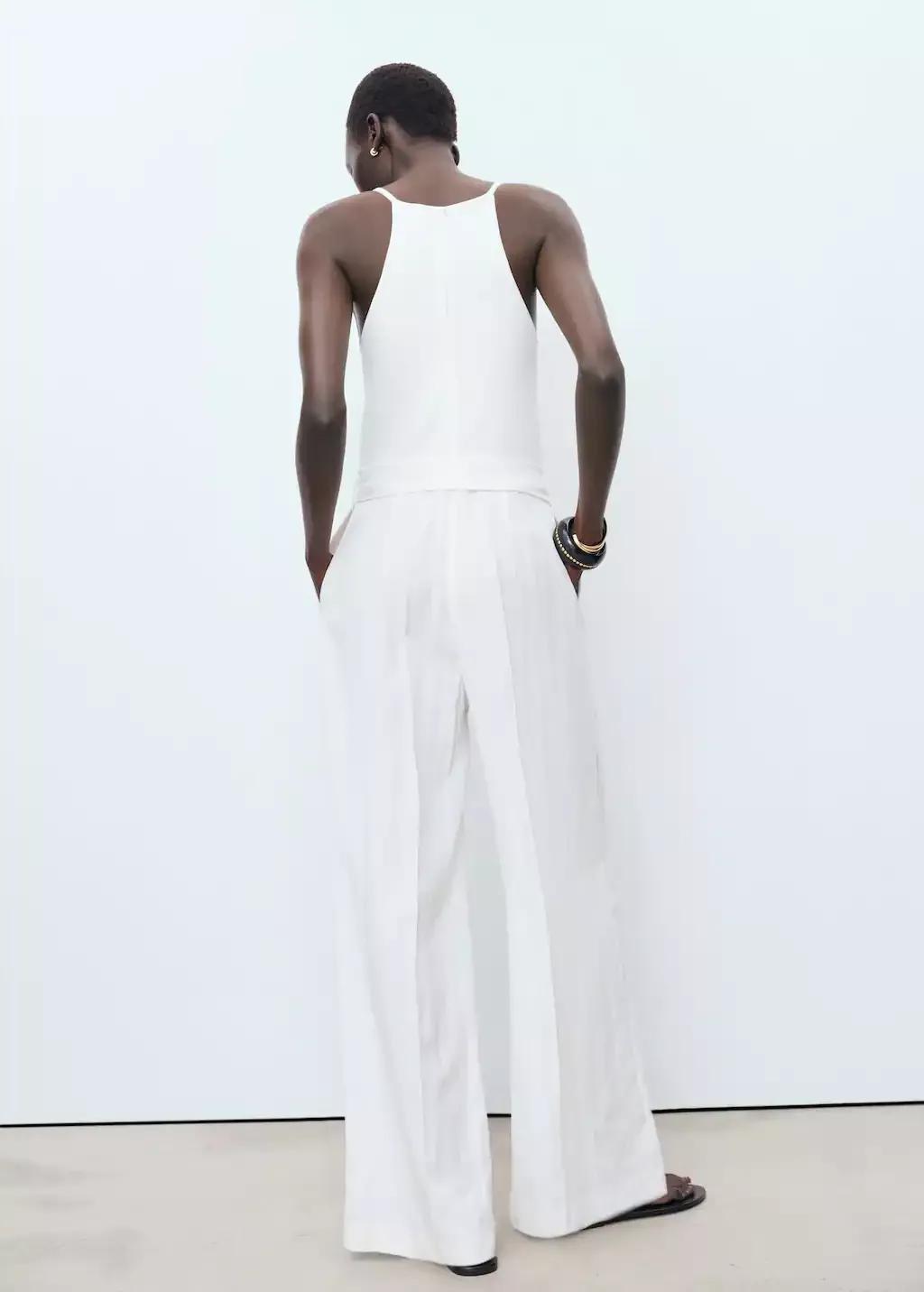 White Jumpsuit with belt, Natural White, large image number 6