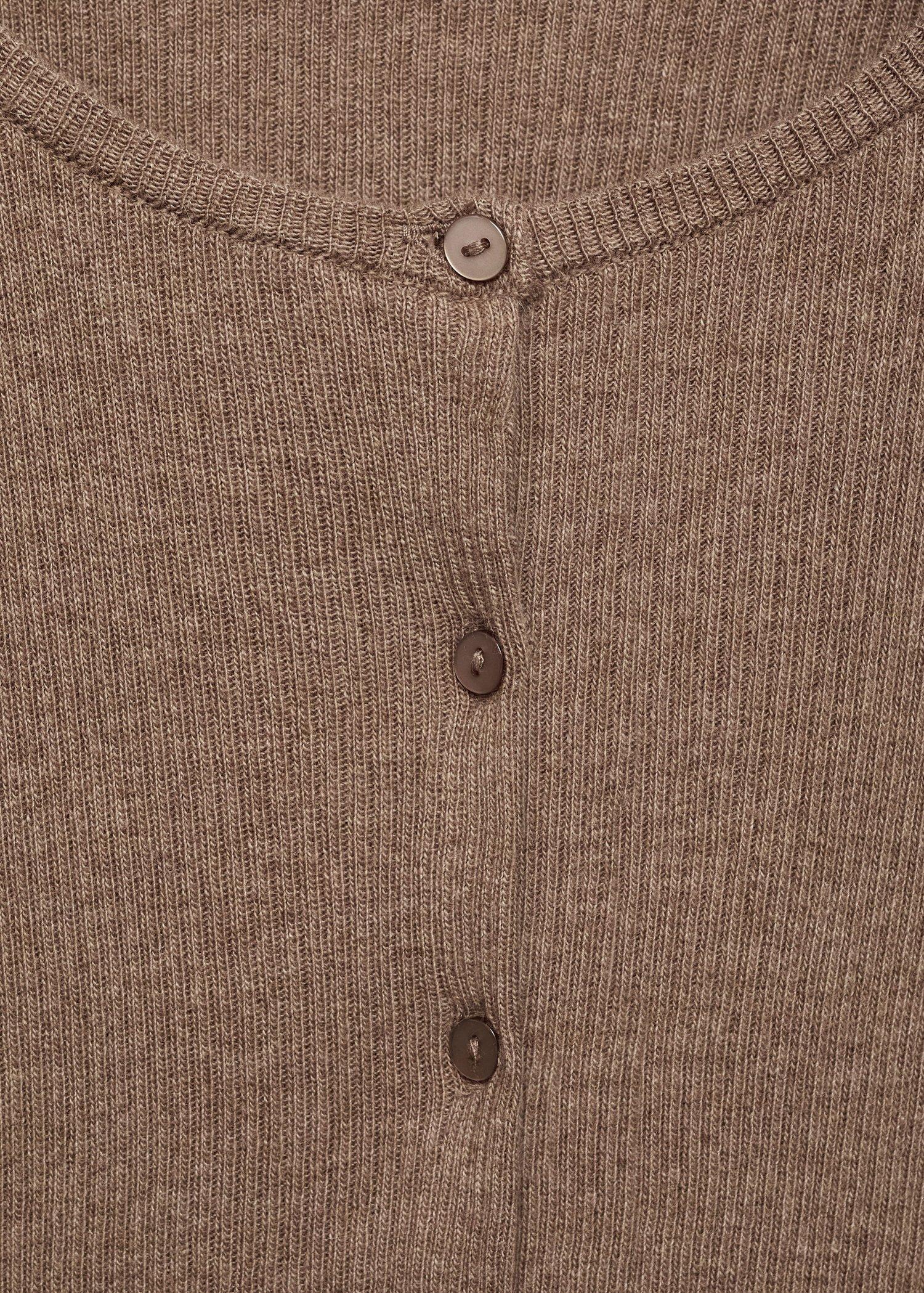 Brown Ribbed knit cardigan, , large image number 2