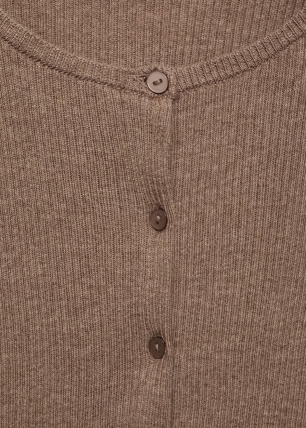 Brown Ribbed knit cardigan, Brown, large image number 4