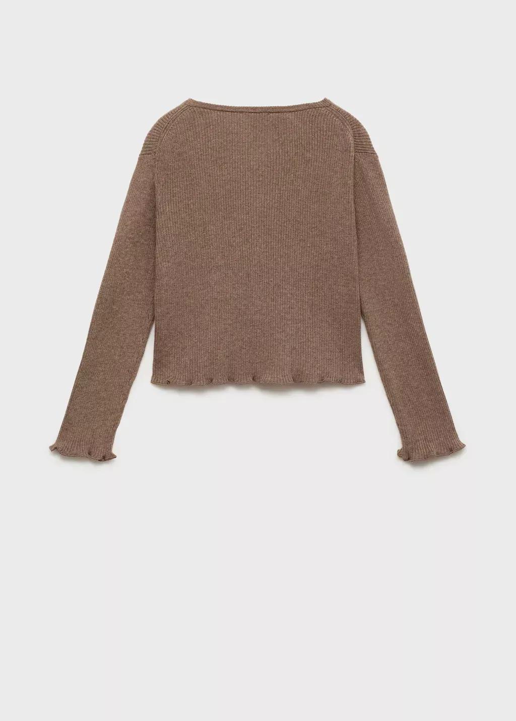Brown Ribbed knit cardigan, Brown, large image number 8