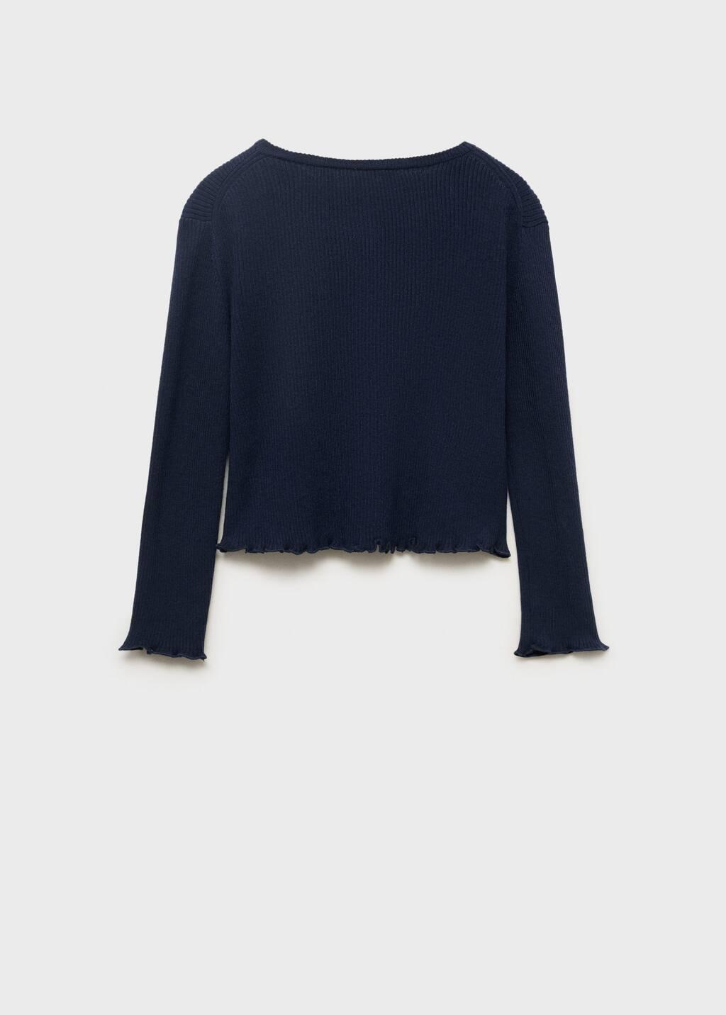 NAVY Ribbed knit cardigan, Kids Girl, Navy, large image number 2