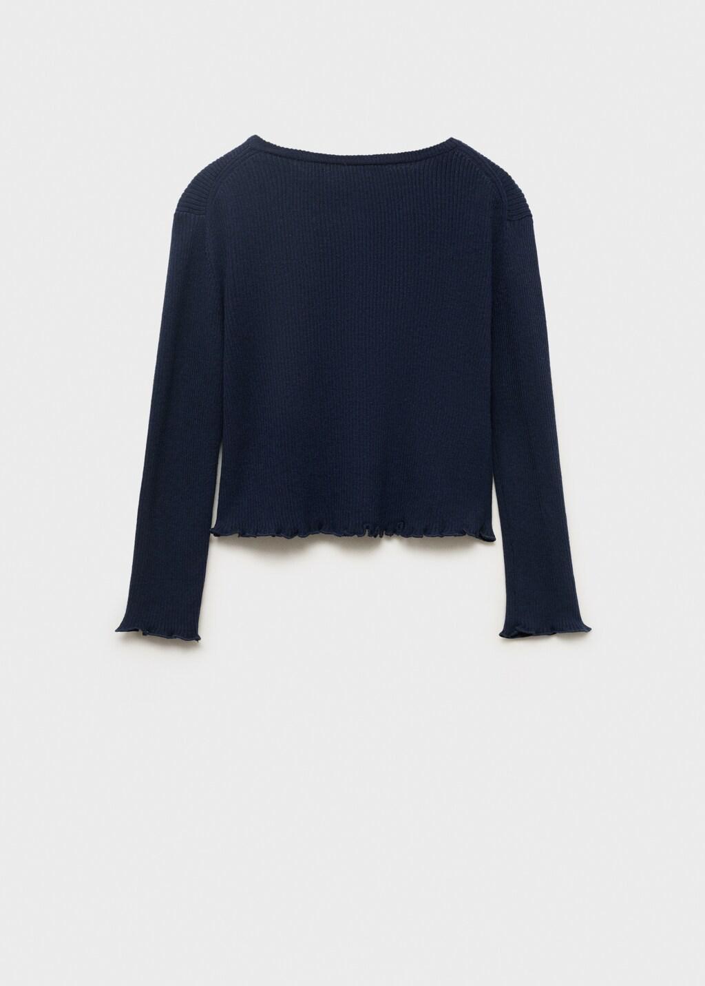 NAVY Ribbed knit cardigan, Kids Girl, Navy, large image number 4