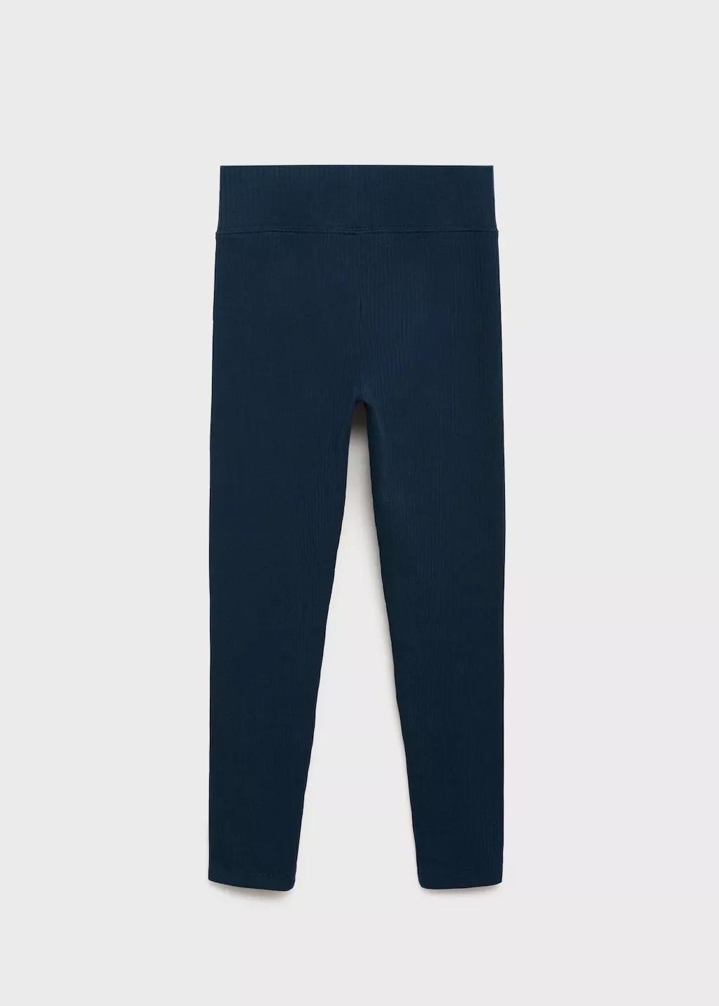 Navy Cotton Ribbed Leggings, , large image number 5