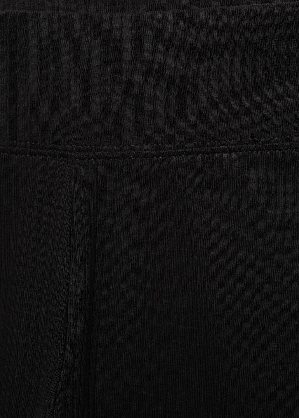 Black Cotton Ribbed Leggings, , large image number 5
