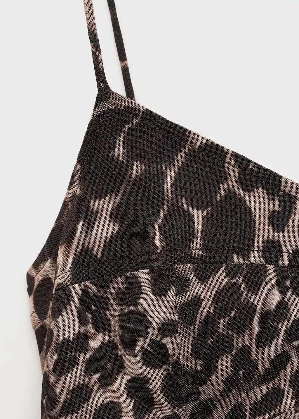 Brown Animal-Print Midi-Dress, Brown, large image number 10