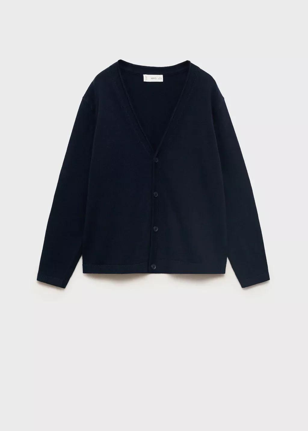 Navy Cotton-Blend Cardigan, Kids Boys, , large image number 0