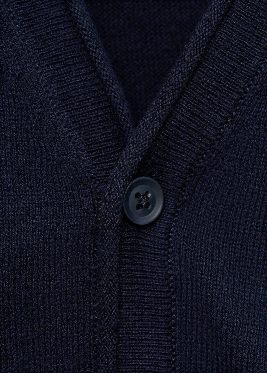 Navy Cotton-Blend Cardigan, Kids Boys, , large image number 2
