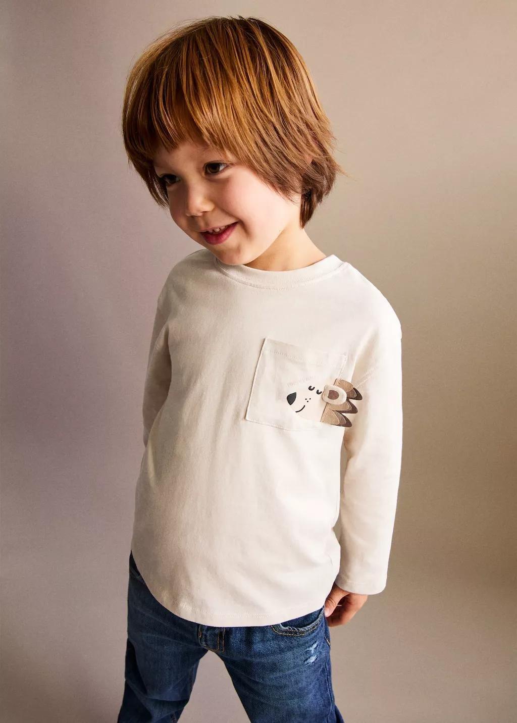 Brown Lt Pastel Embroidered Animal T-Shirt, Baby Boy, , large image number 0