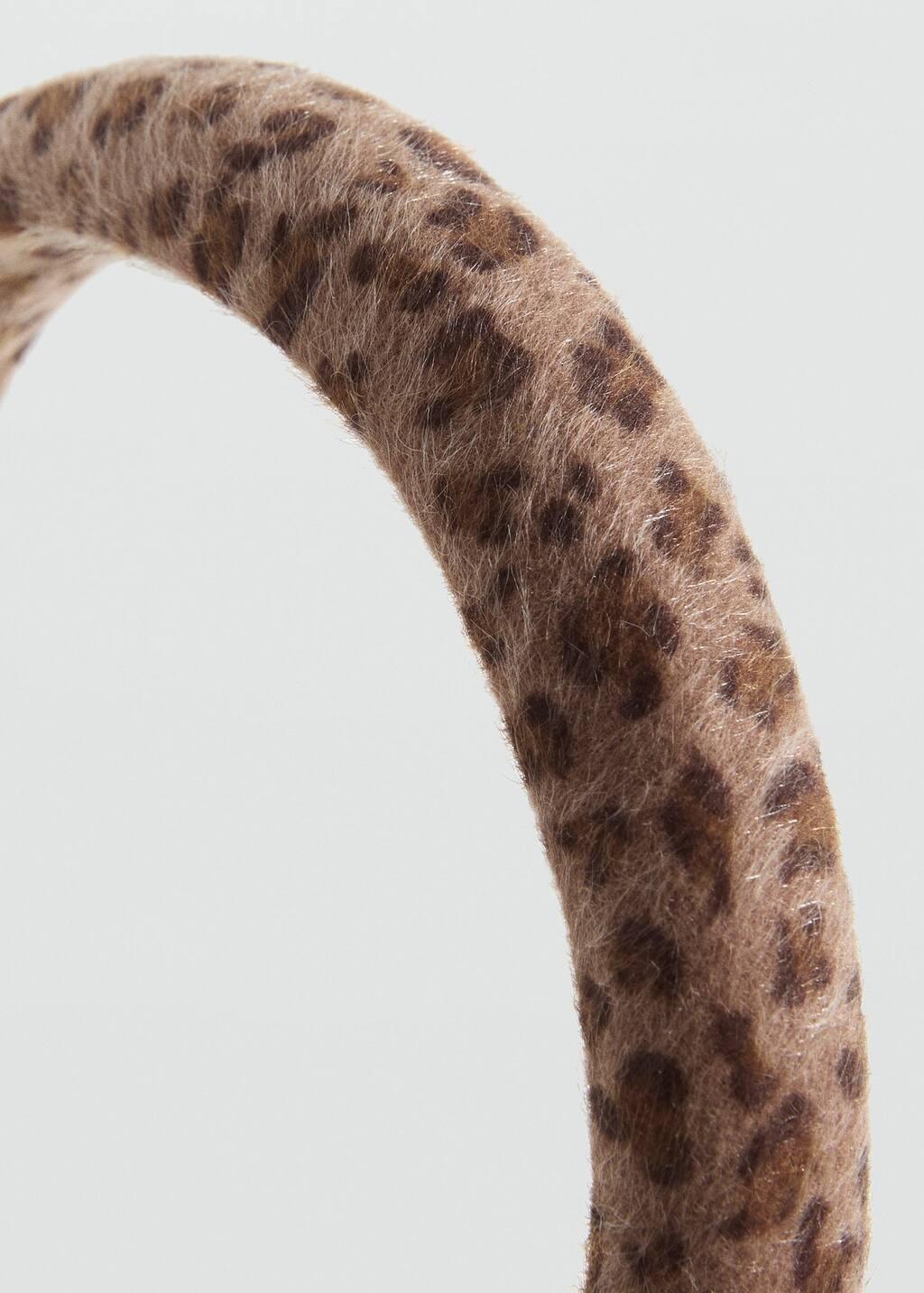 MEDIUM BROWN Animal-print textured hairband, Kids Girl, Medium Brown, medium