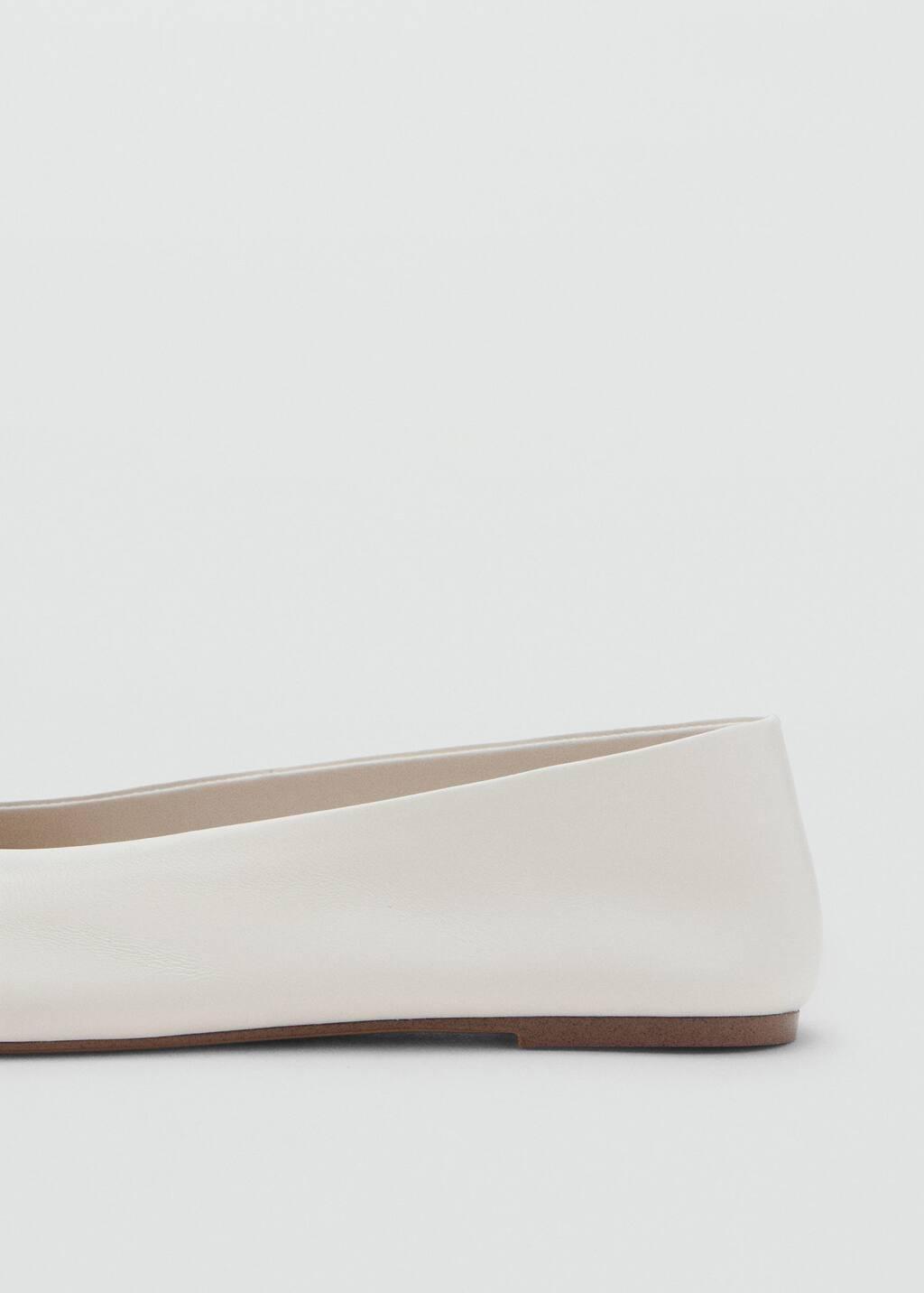 LIGHT BEIGE Leather ballet flats, Light Beige, medium