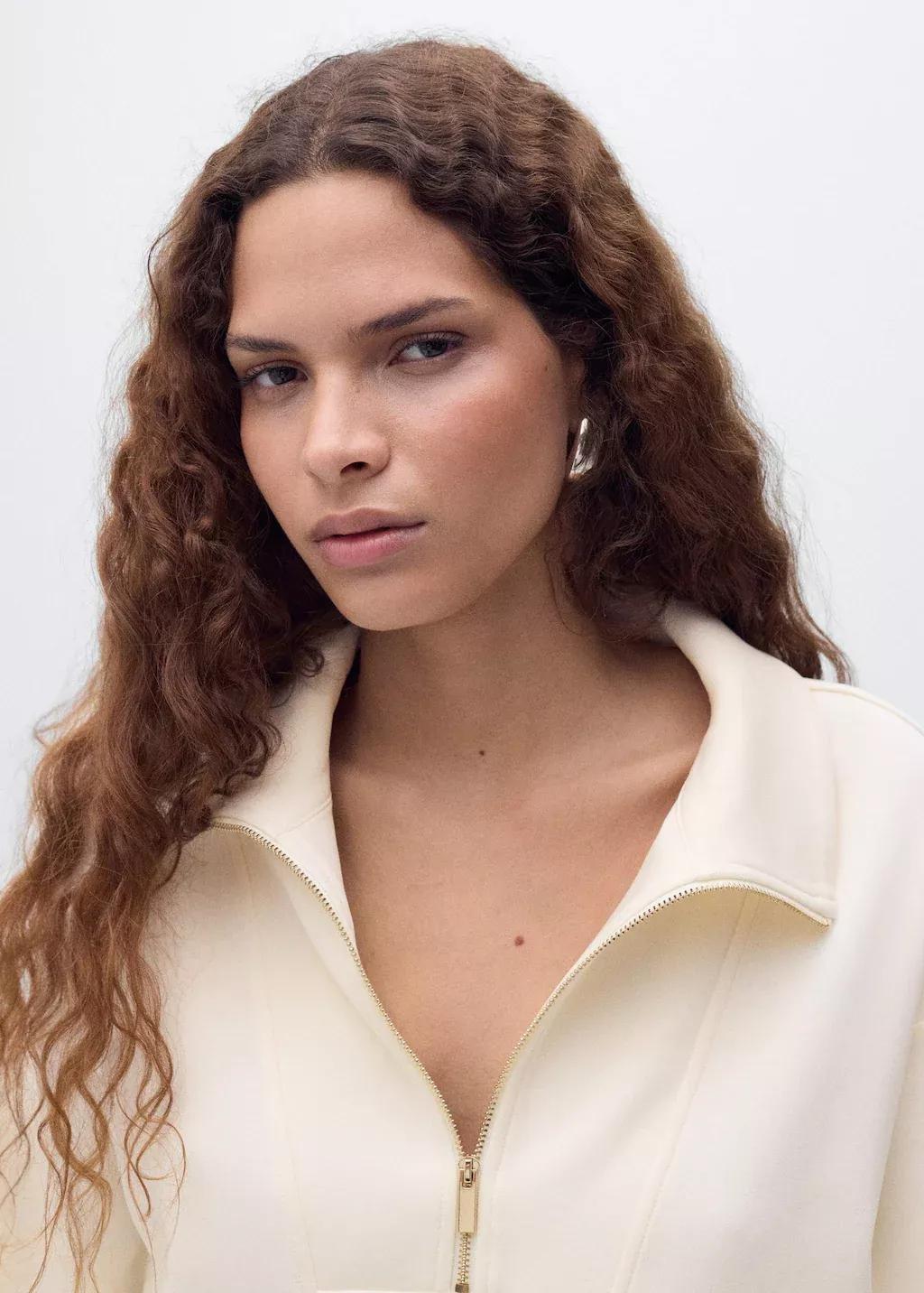 LIGHT BEIGE Three-quarter sleeve jacket with pockets, Light Beige, large image number 1