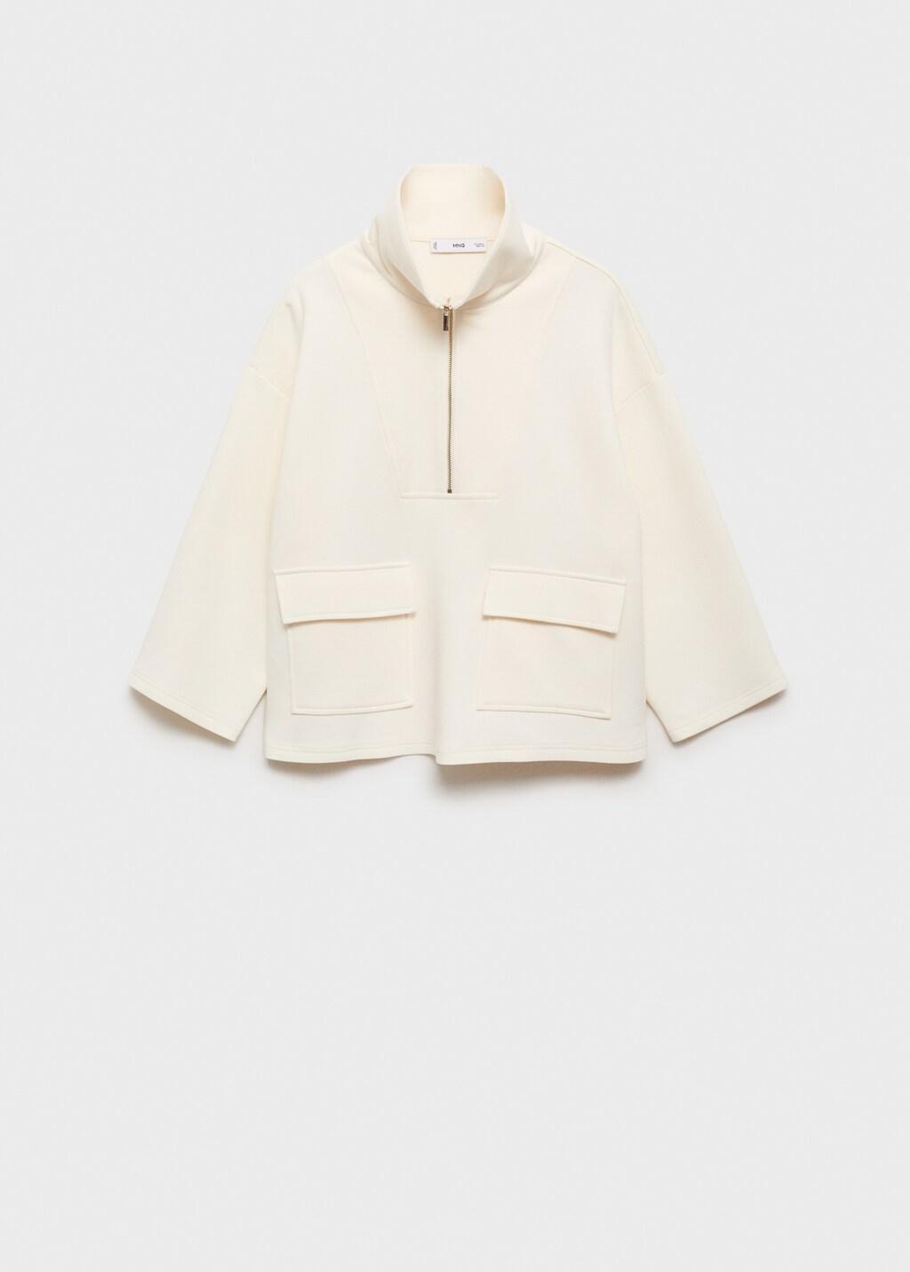 LIGHT BEIGE Three-quarter sleeve jacket with pockets, Light Beige, large image number 1