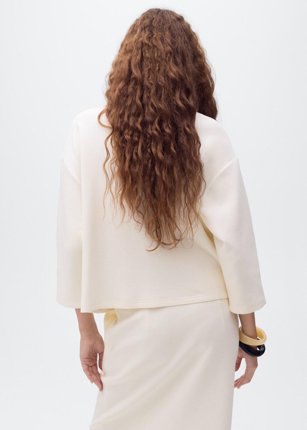 LIGHT BEIGE Three-quarter sleeve jacket with pockets, , large image number 2