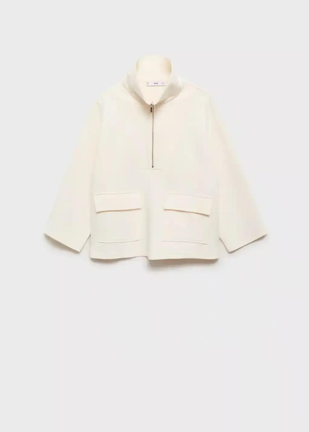 LIGHT BEIGE Three-quarter sleeve jacket with pockets, Light Beige, large image number 3