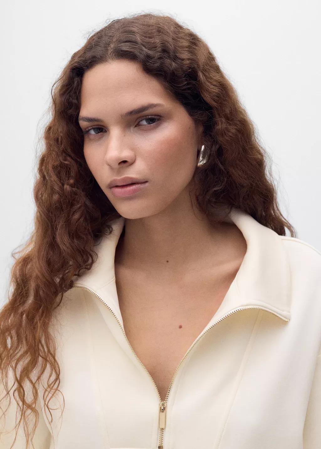 LIGHT BEIGE Three-quarter sleeve jacket with pockets, , large image number 4