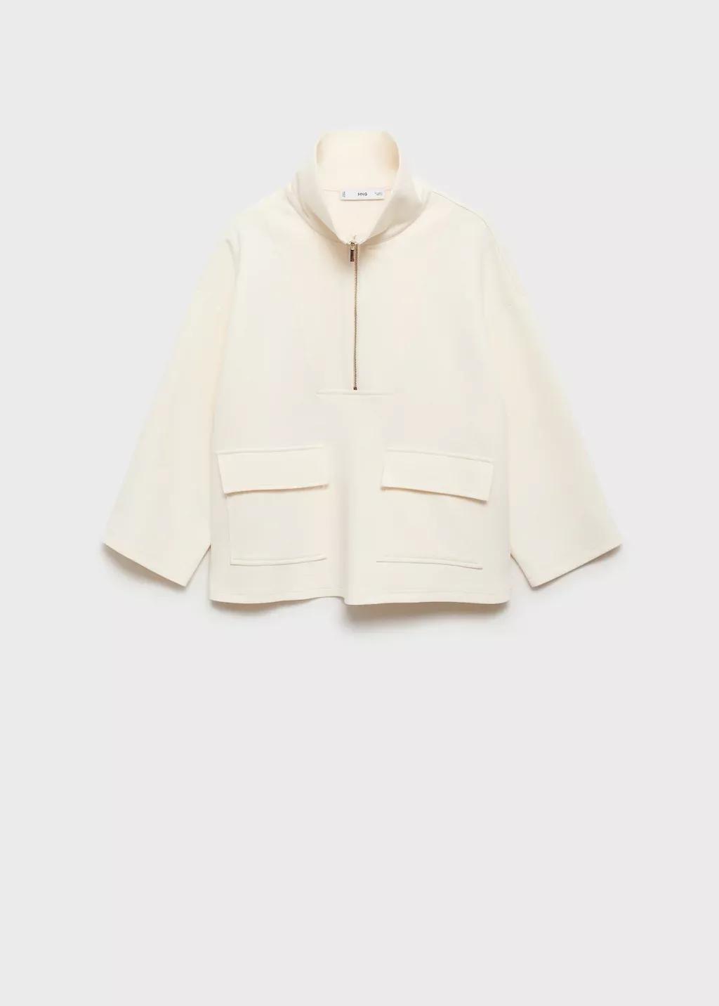 LIGHT BEIGE Three-quarter sleeve jacket with pockets, , large image number 8