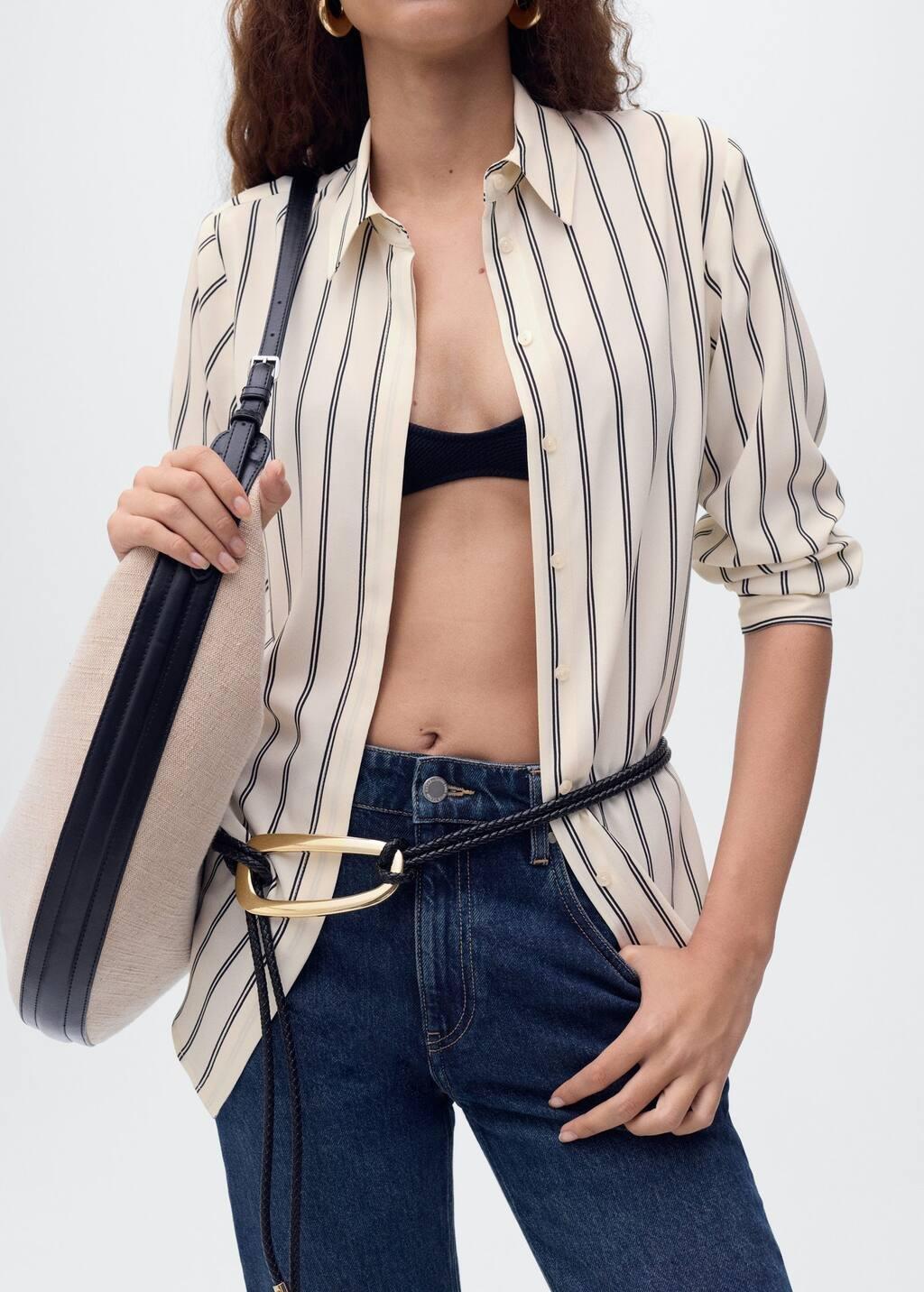 LIGHT BEIGE Fluid long-sleeved blouse, 0201_05, large image number 5