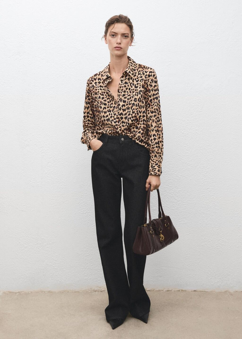Brown Fluid Long-Sleeved Blouse, , large image number 0