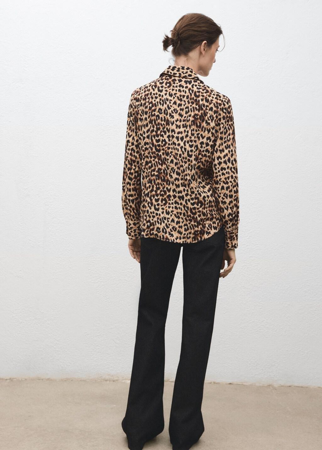 Brown Fluid Long-Sleeved Blouse, , large image number 2