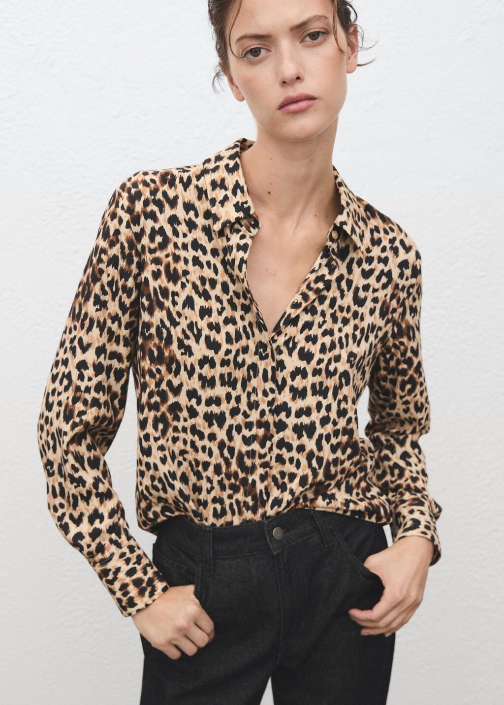 Brown Fluid Long-Sleeved Blouse, , large image number 4