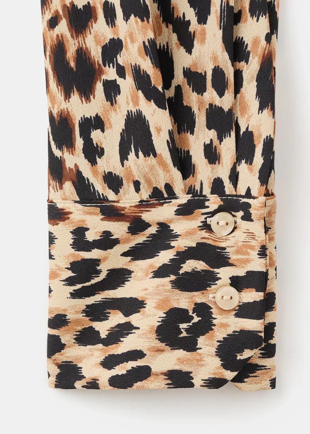 Brown Fluid Long-Sleeved Blouse, 0201_30, large image number 4