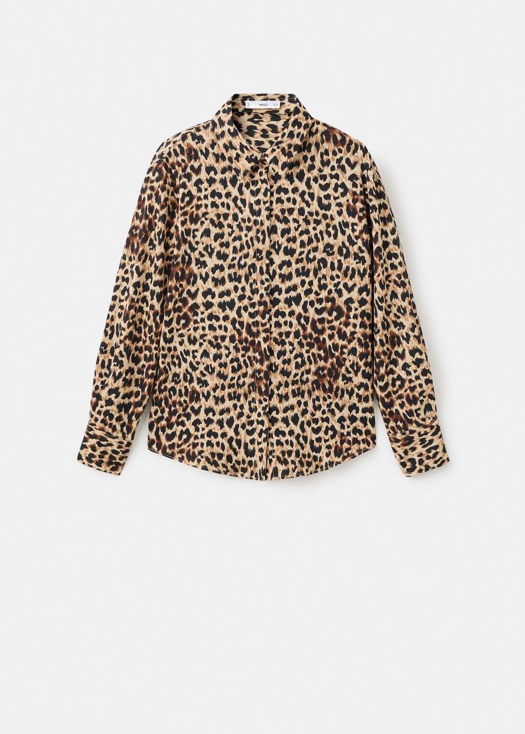 Brown Fluid Long-Sleeved Blouse, 0201_30, large image number 7