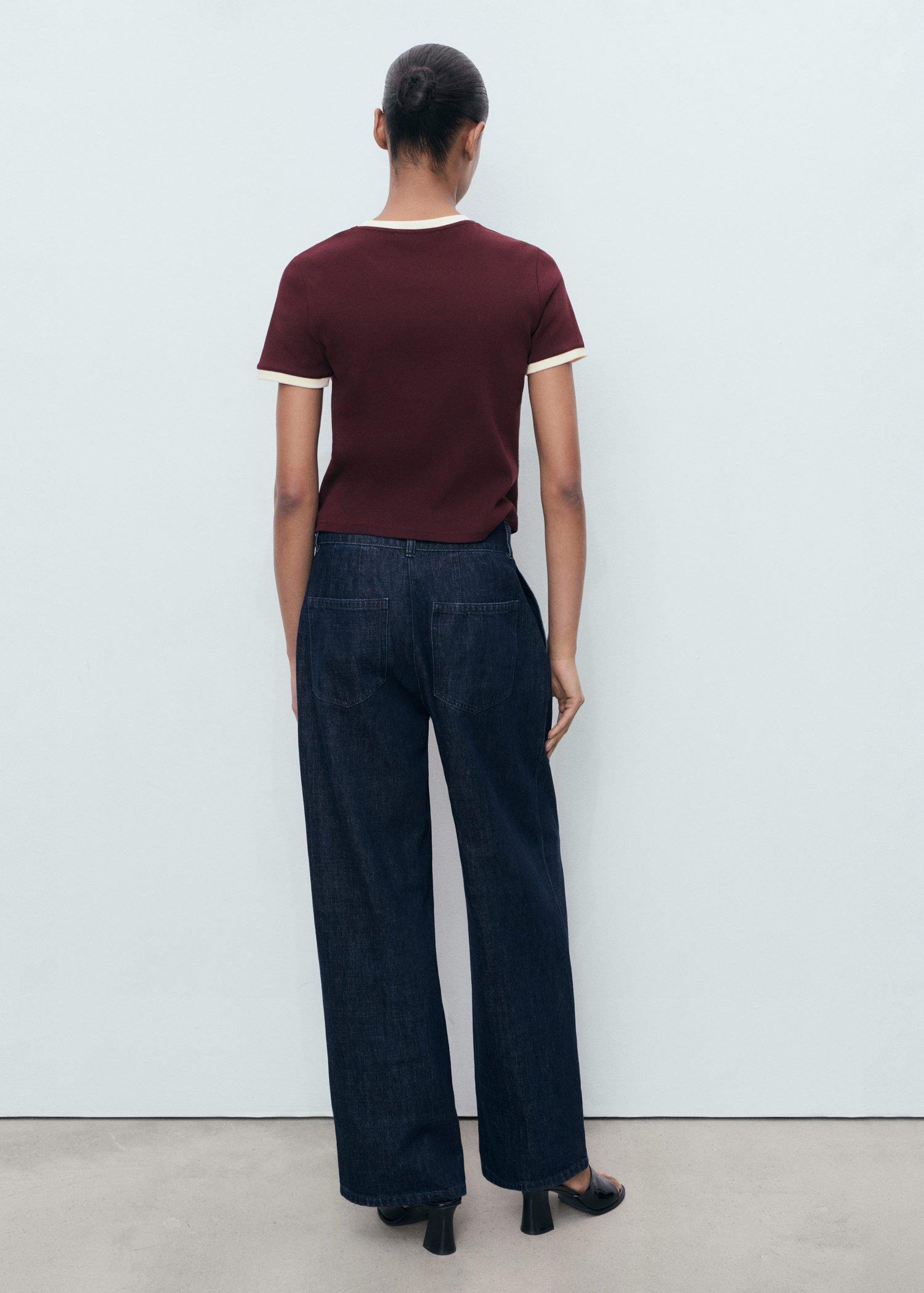 DARK RED Buttoned cotton T-shirt, 0201_78, large image number 8