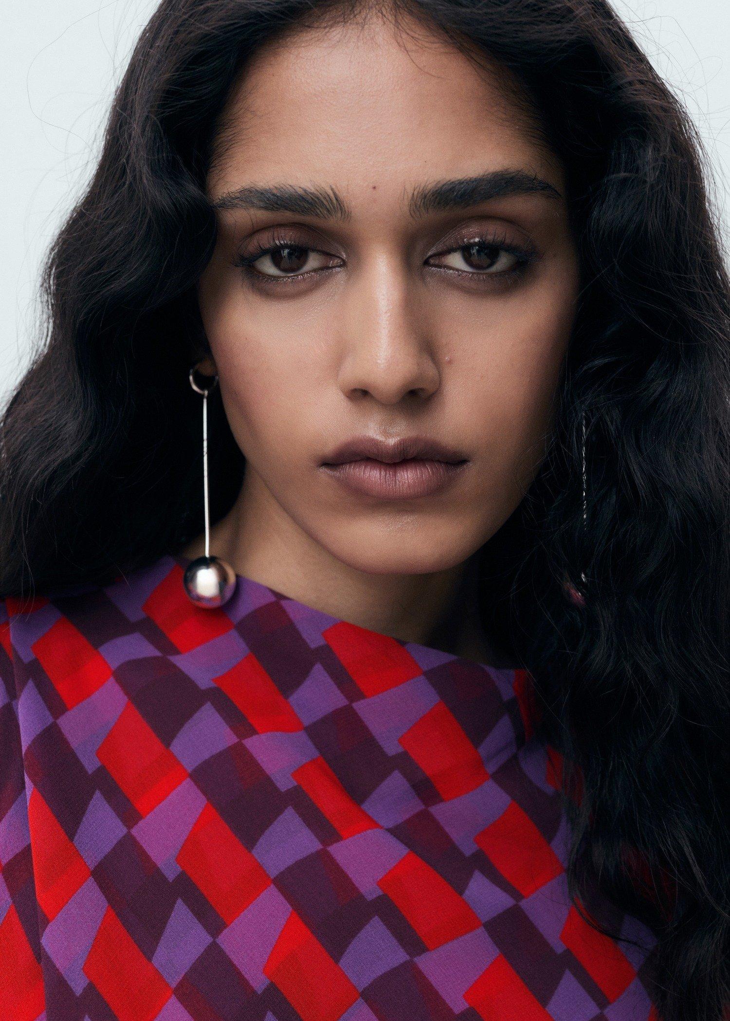 Purple Printed blouse with draped collar, Medium Purple, large image number 4