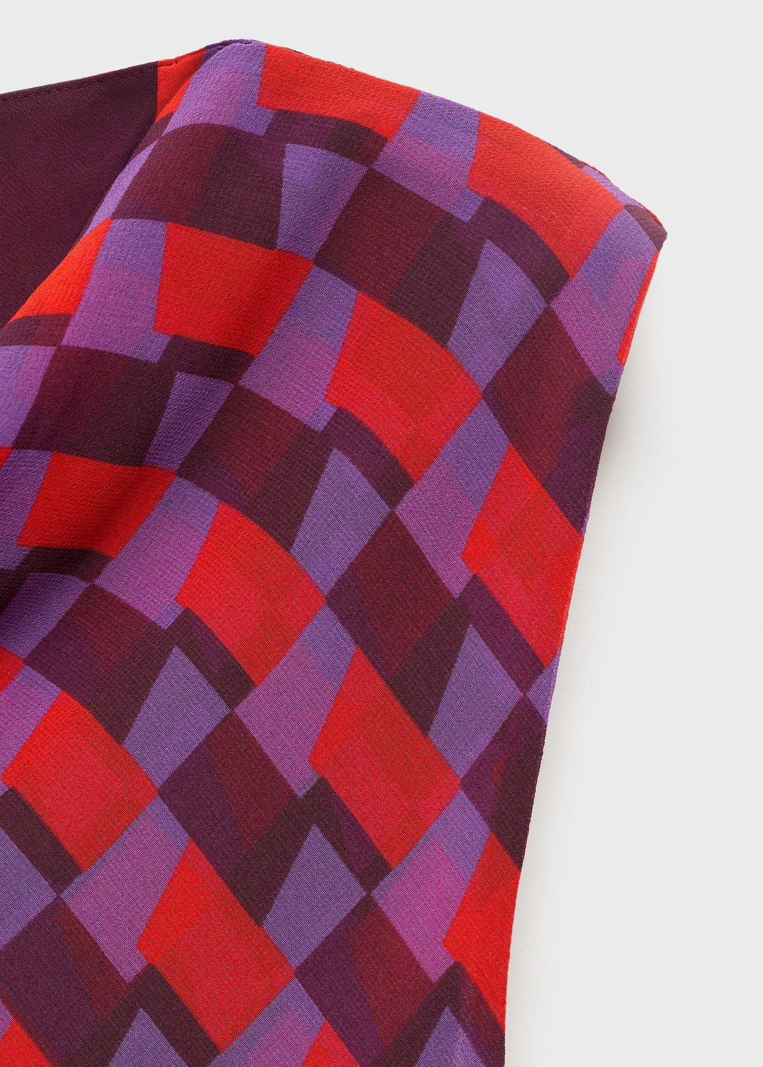 Purple Printed blouse with draped collar, , large image number 9