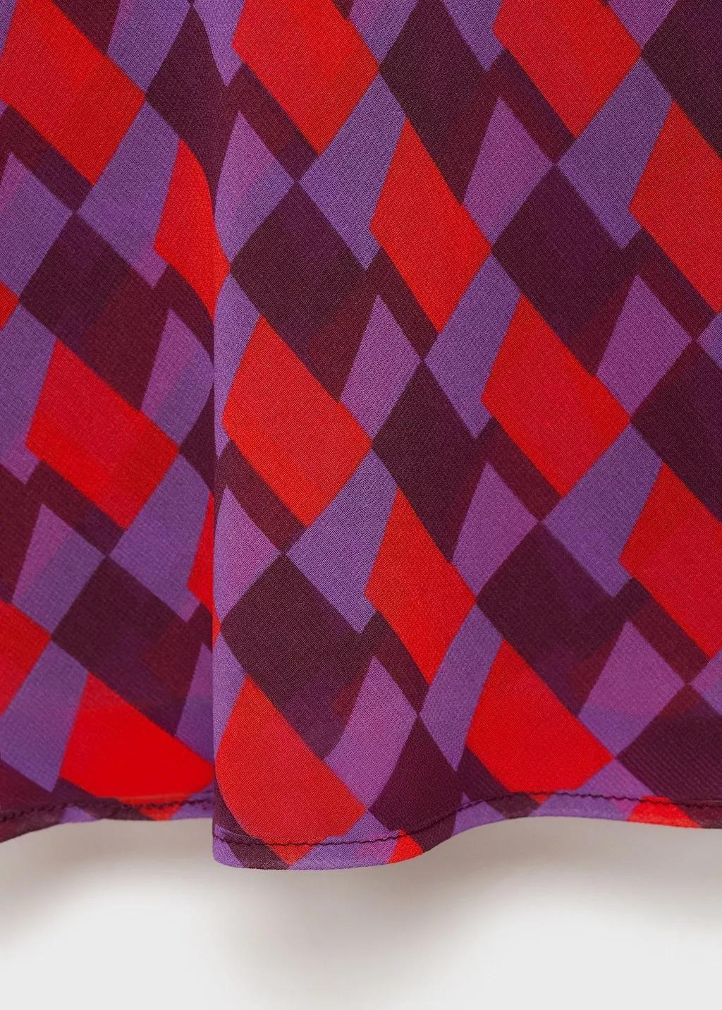 Purple Printed blouse with draped collar, , large image number 10