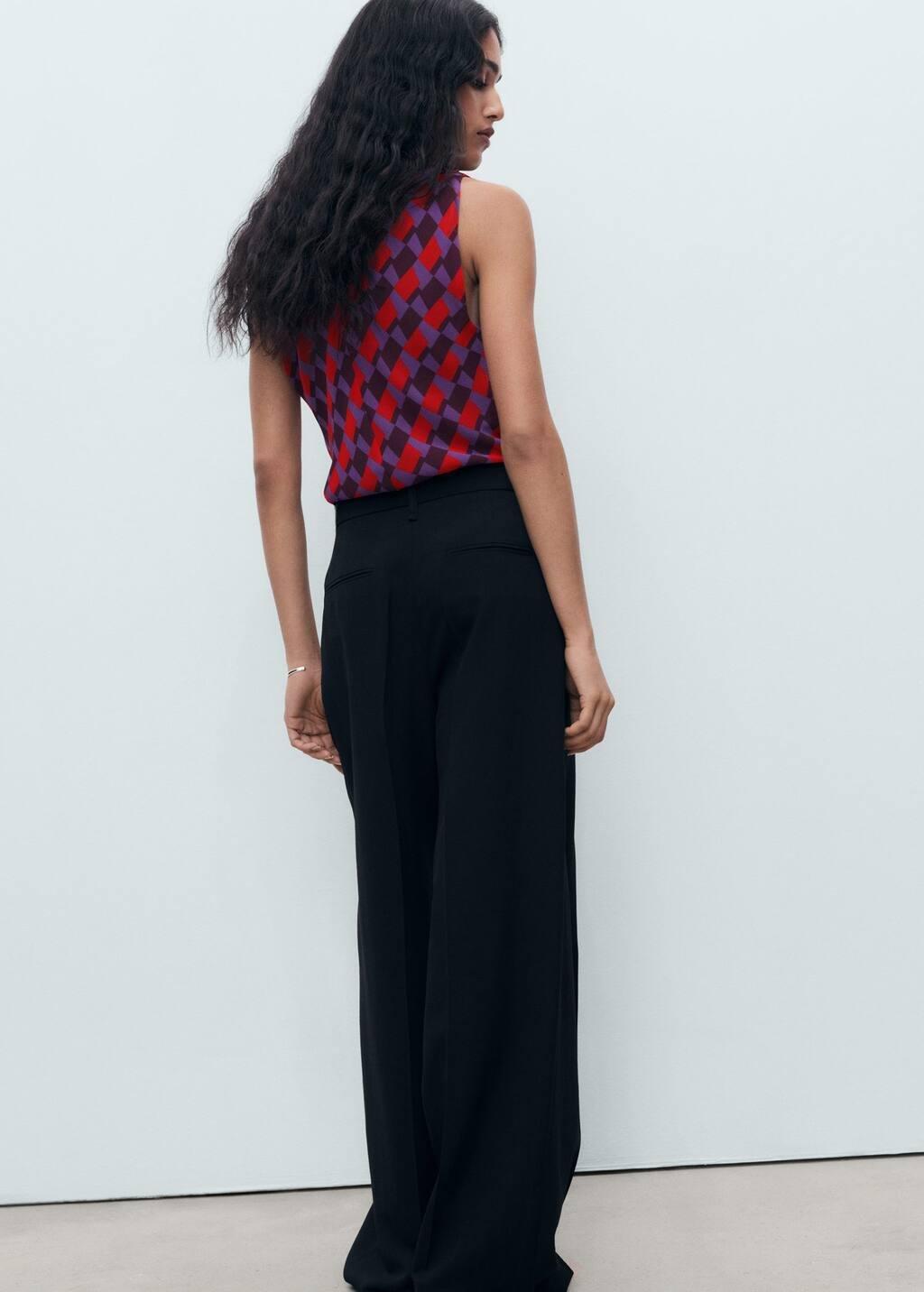 Purple Printed blouse with draped collar, Medium Purple, large image number 13