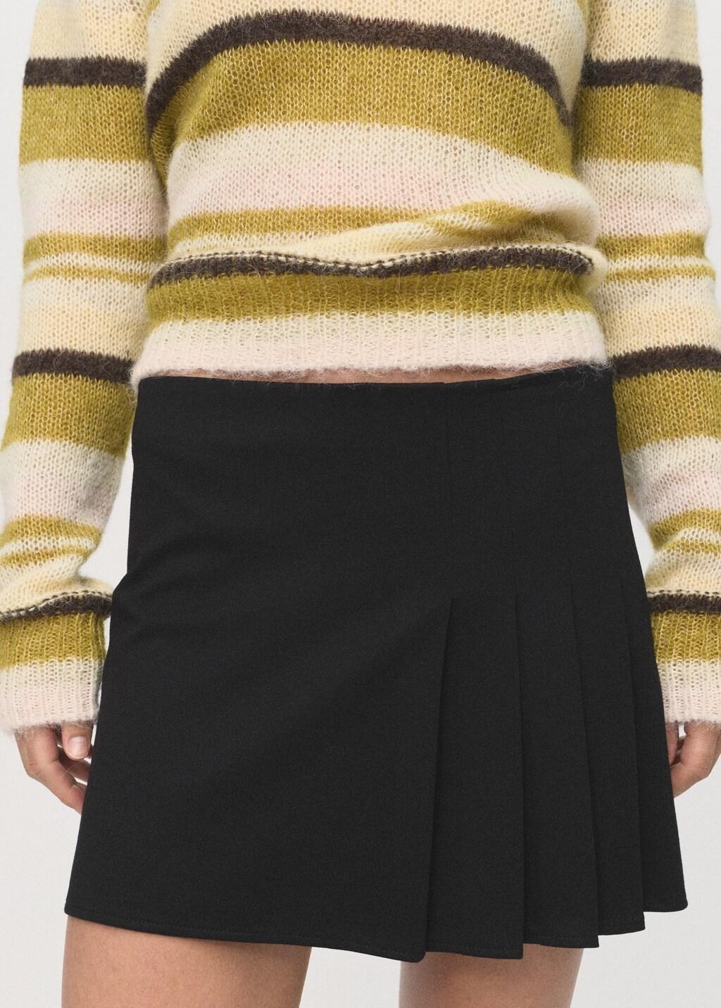 BLACK Pleated mini-skirt, , large image number 6