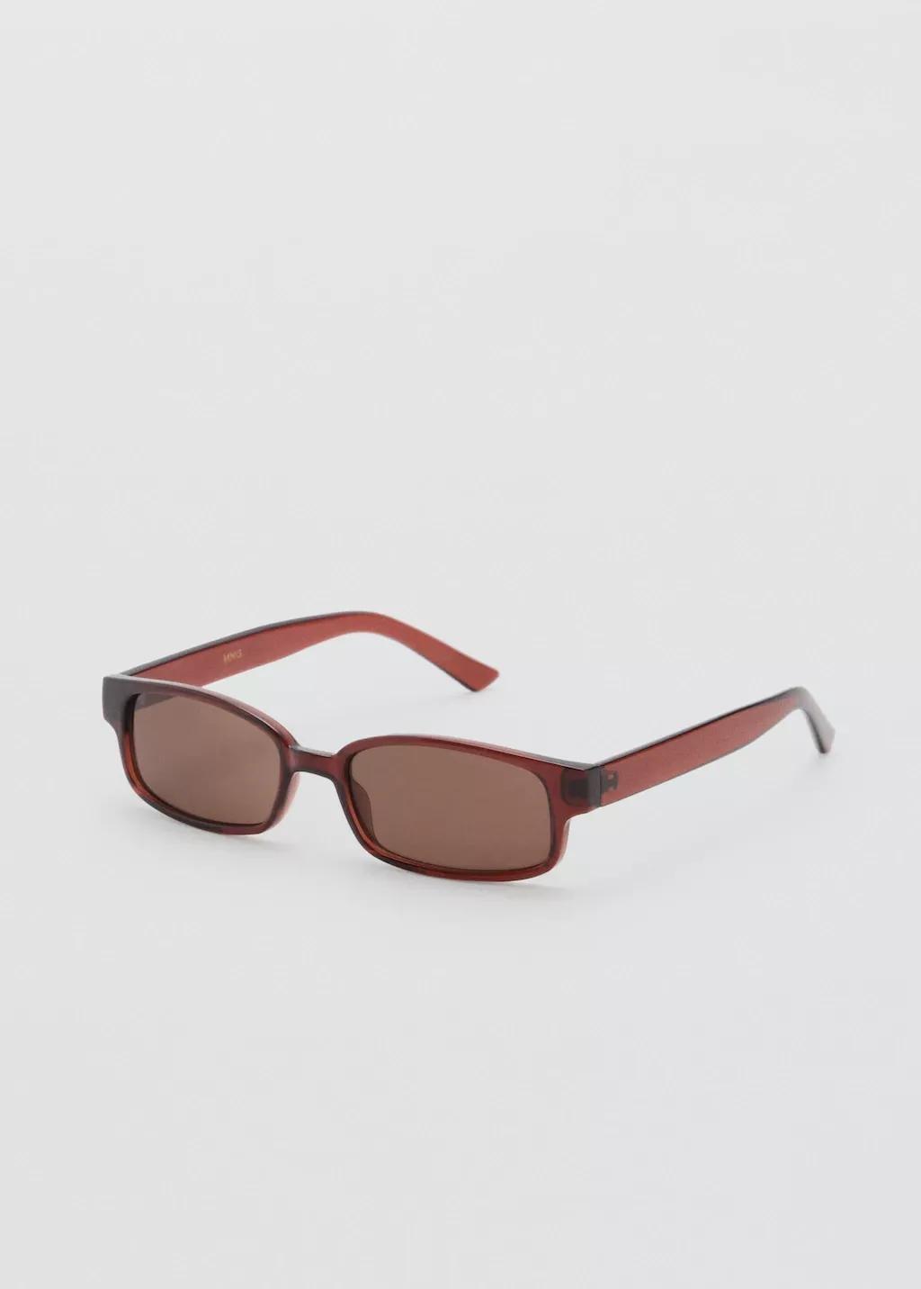 Brown Rectangular-Frame Sunglasses, Brown, large image number 2
