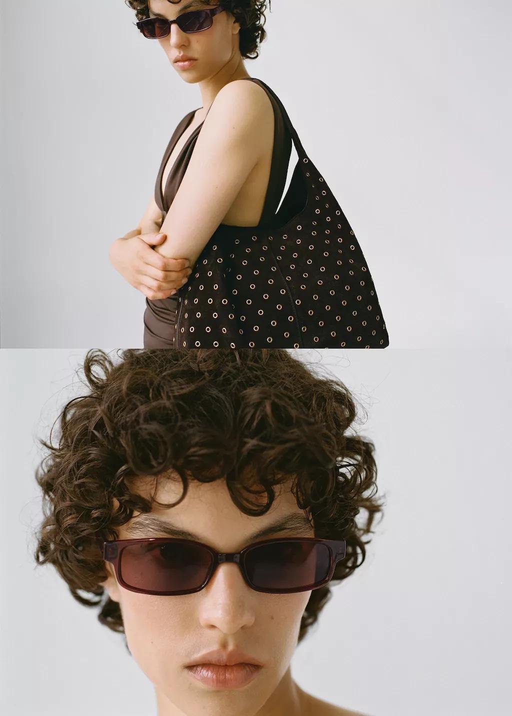 Brown Rectangular-Frame Sunglasses, Brown, large image number 5
