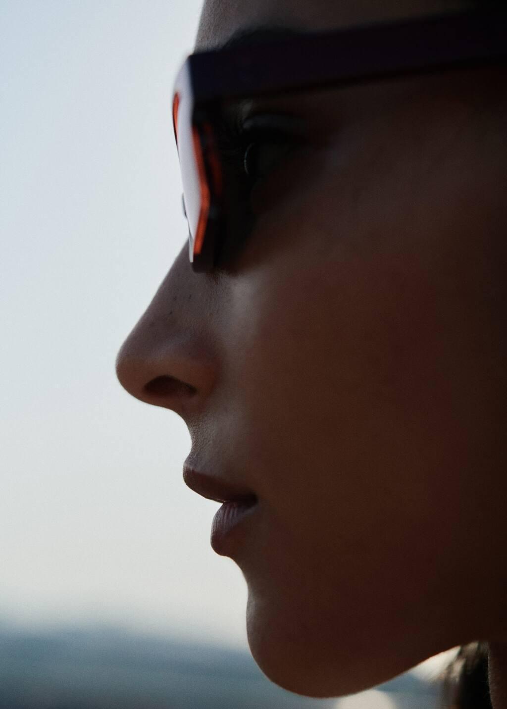 BROWN Rectangular-frame sunglasses, Brown, large image number 5