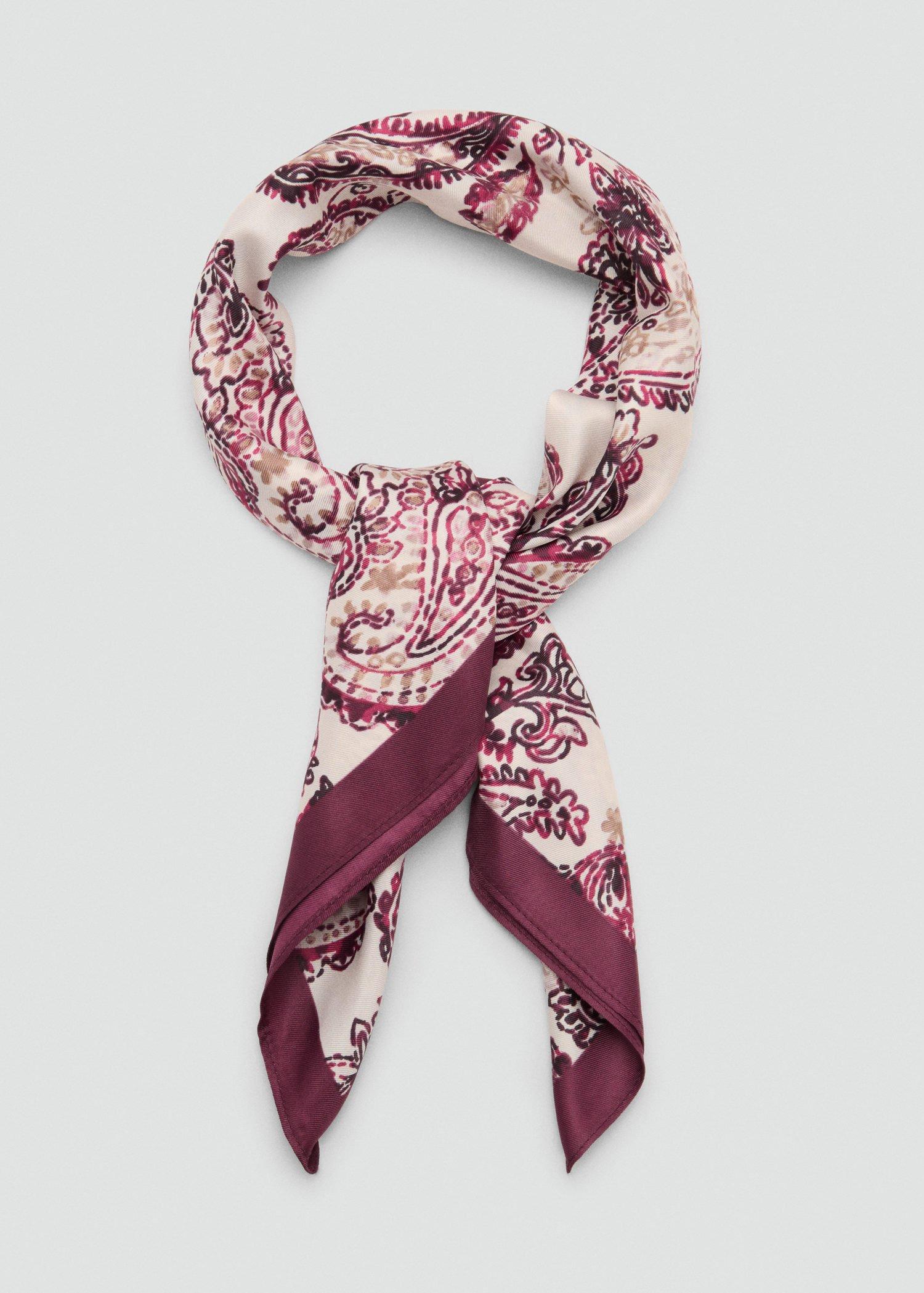 DARK RED Paisley print scarf, 0201_78, large image number 0
