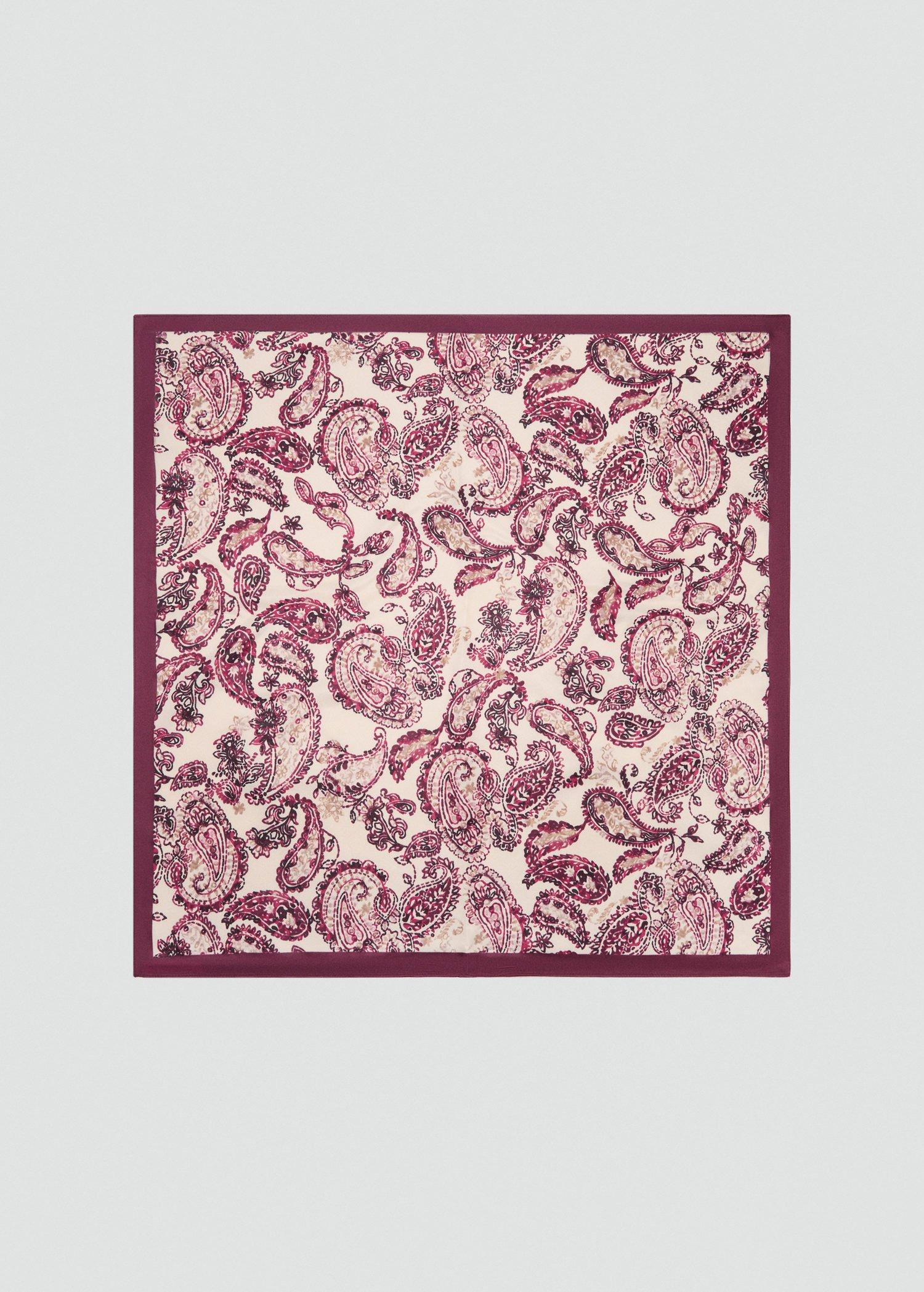DARK RED Paisley print scarf, 0201_78, large image number 2