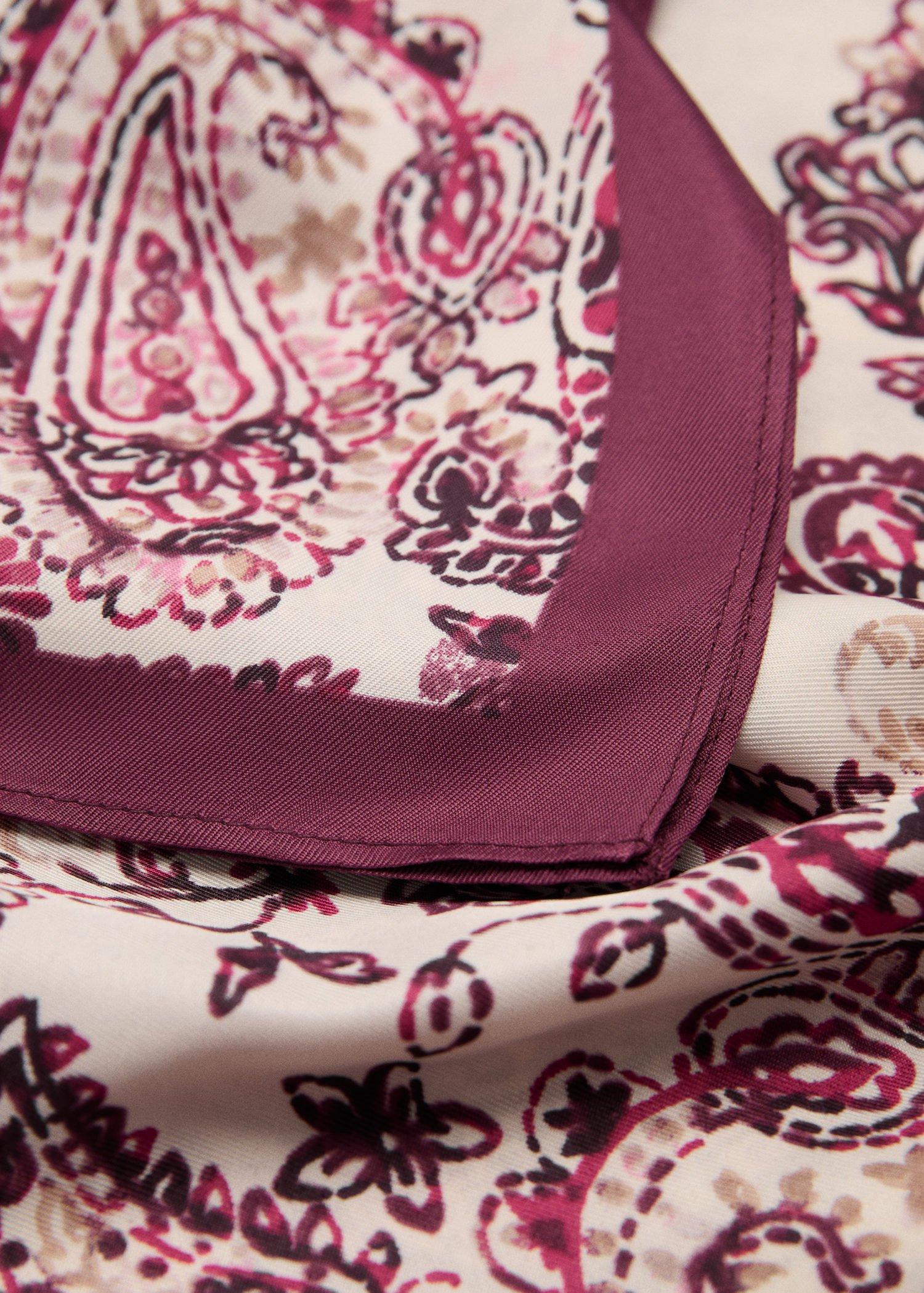 DARK RED Paisley print scarf, 0201_78, large image number 4