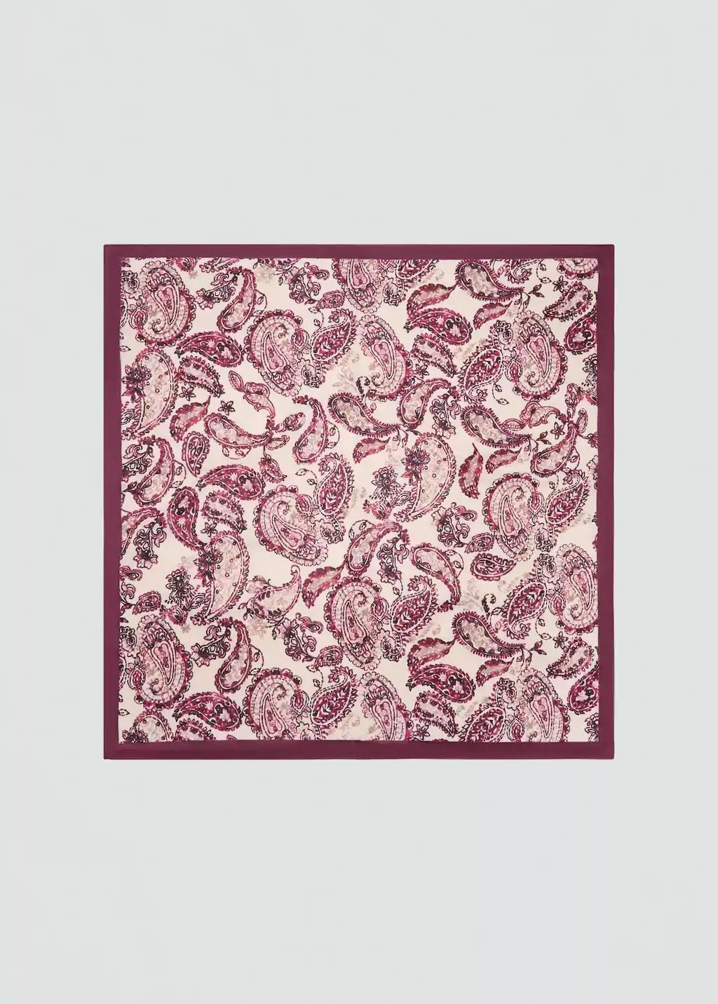 DARK RED Paisley print scarf, 0201_78, large image number 5