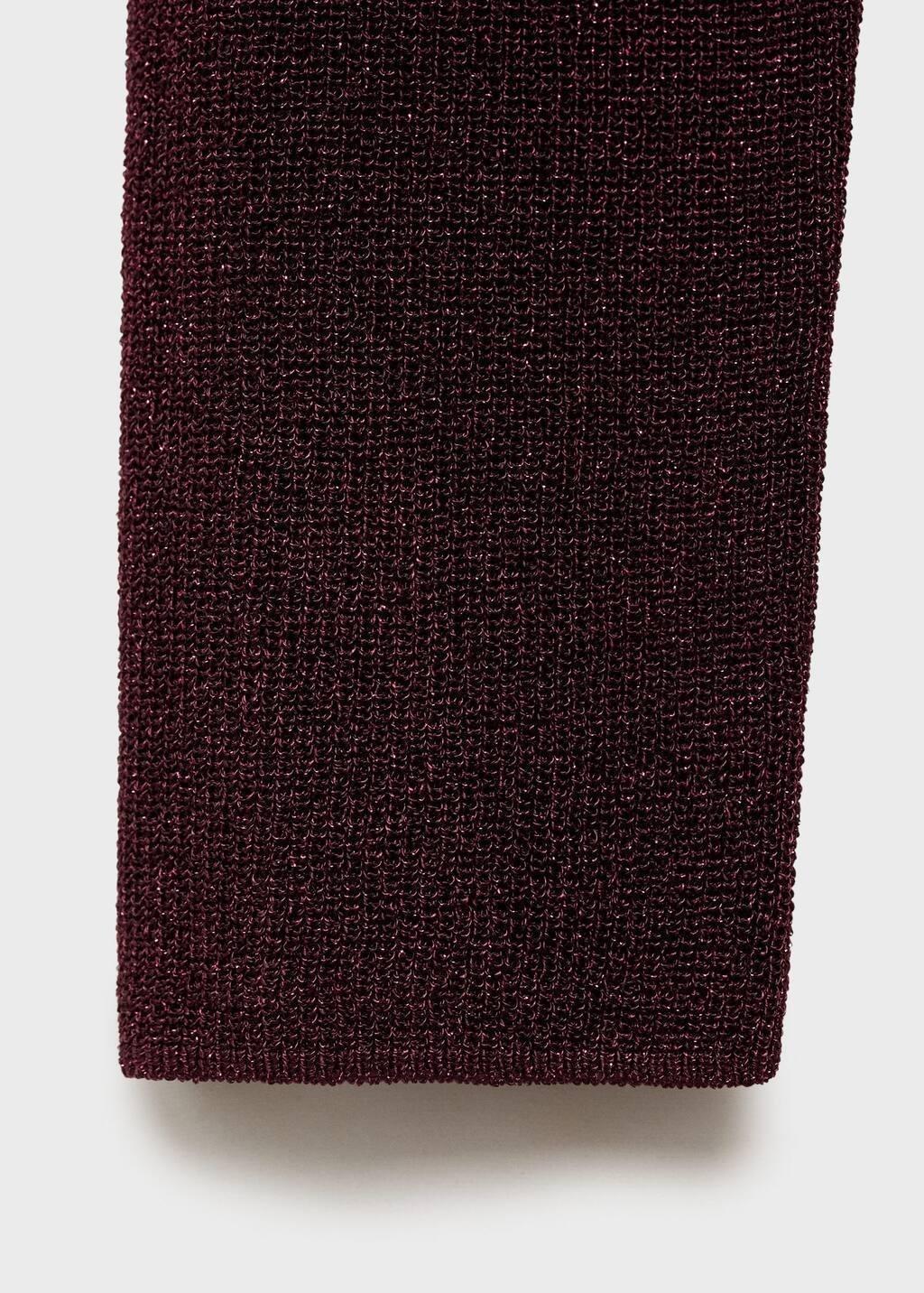 Red V-neck lurex sweater, , large image number 4