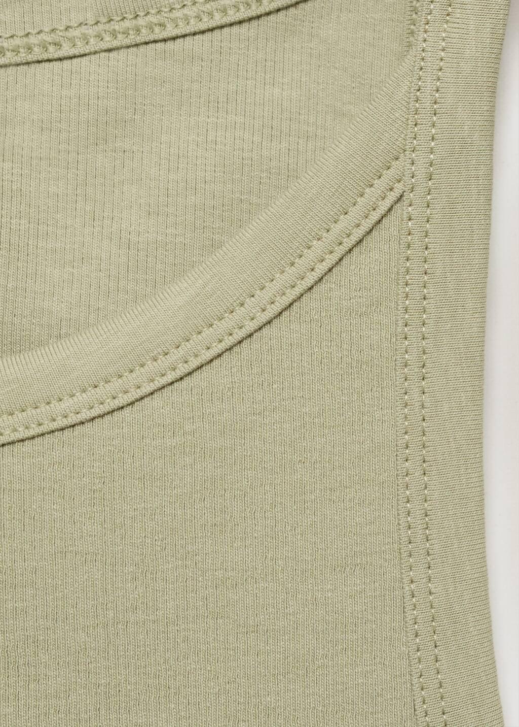 Khaki Ribbed Cotton-Blend Top, 0201_37, large image number 1