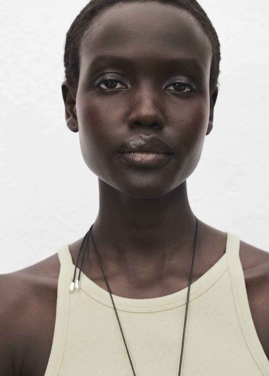 Khaki Ribbed Cotton-Blend Top, Beige - Khaki, large image number 2