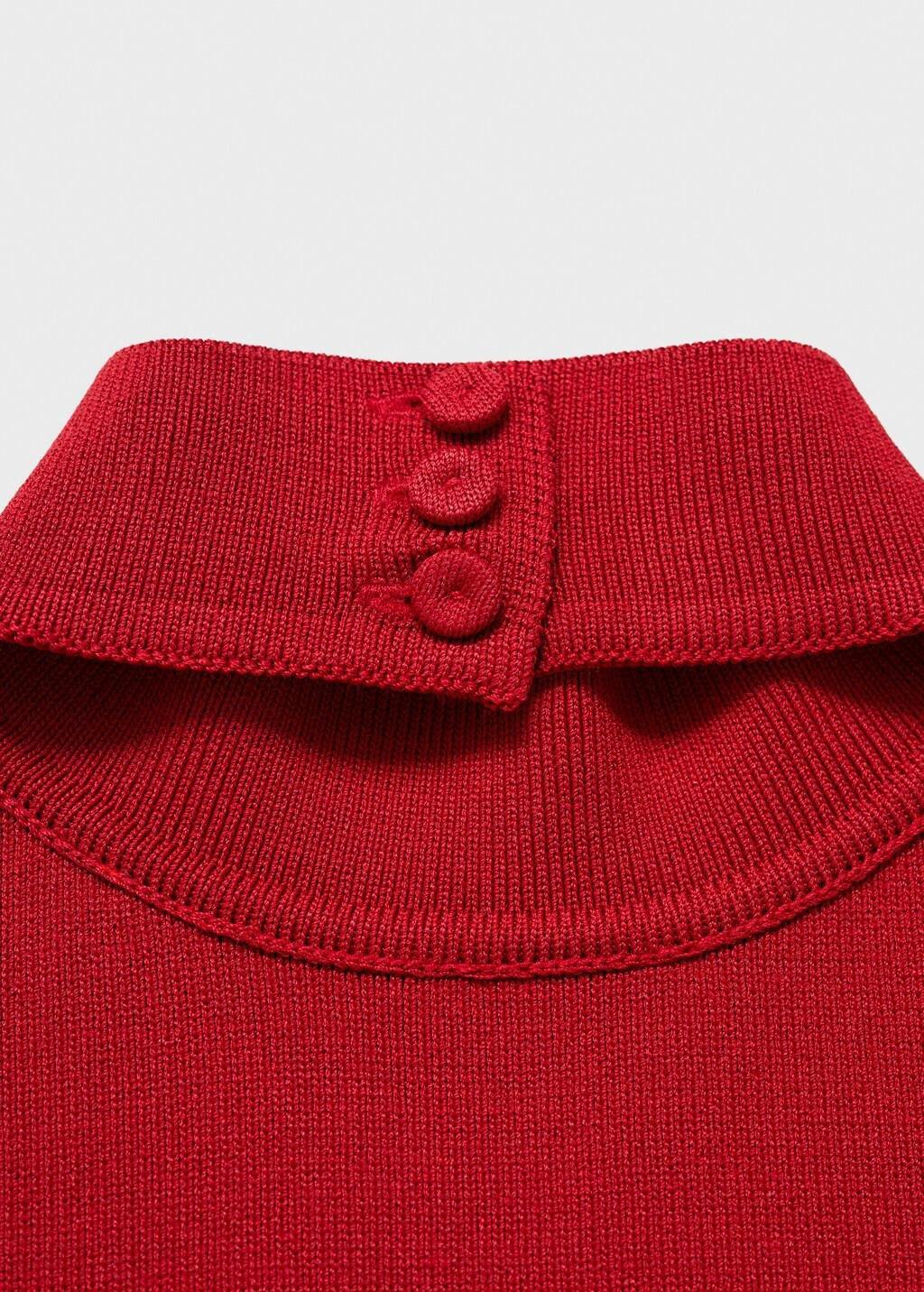 Red Halter-Neck Knitted Dress, , large image number 3