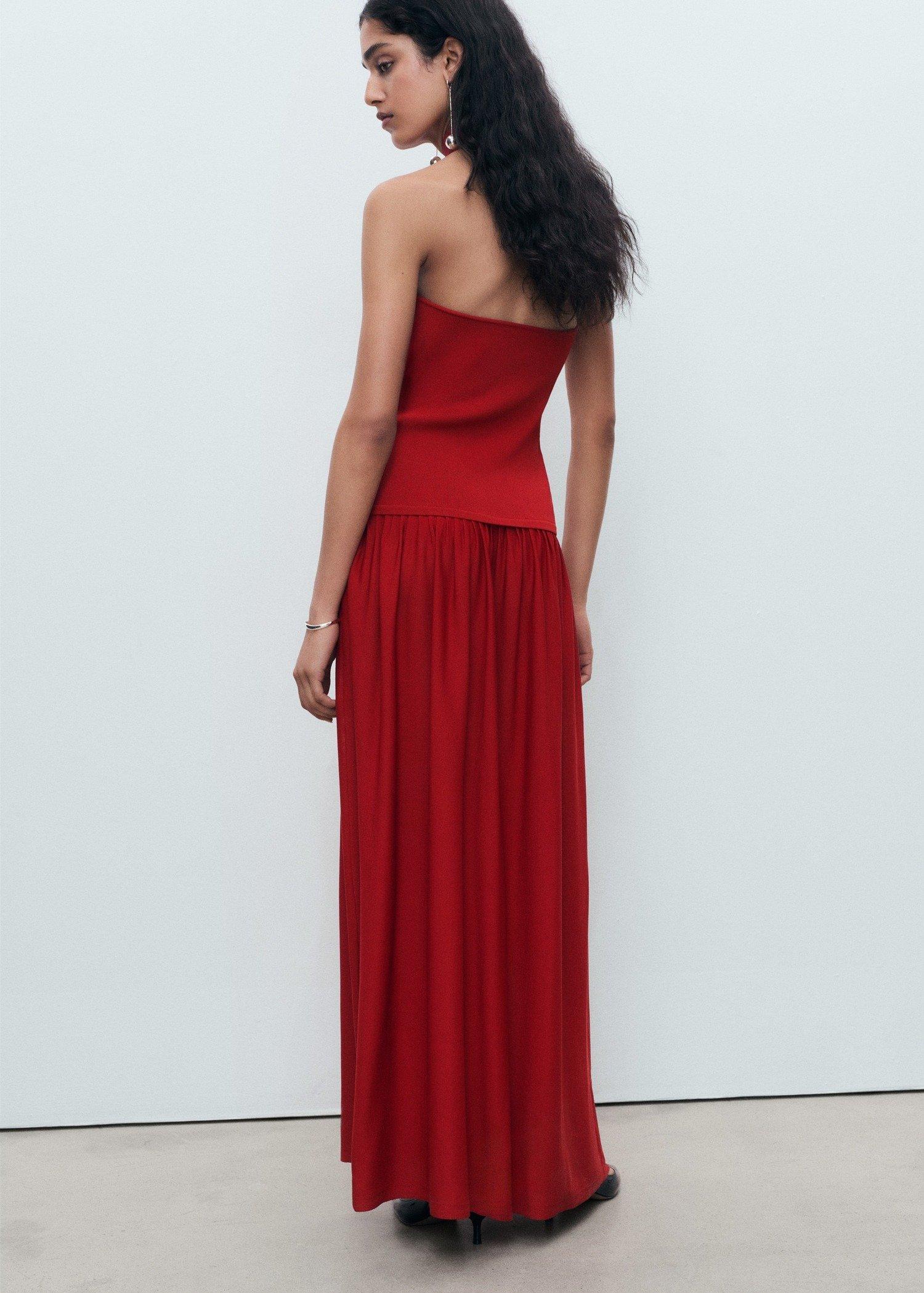 Red Halter-Neck Knitted Dress, , large image number 5