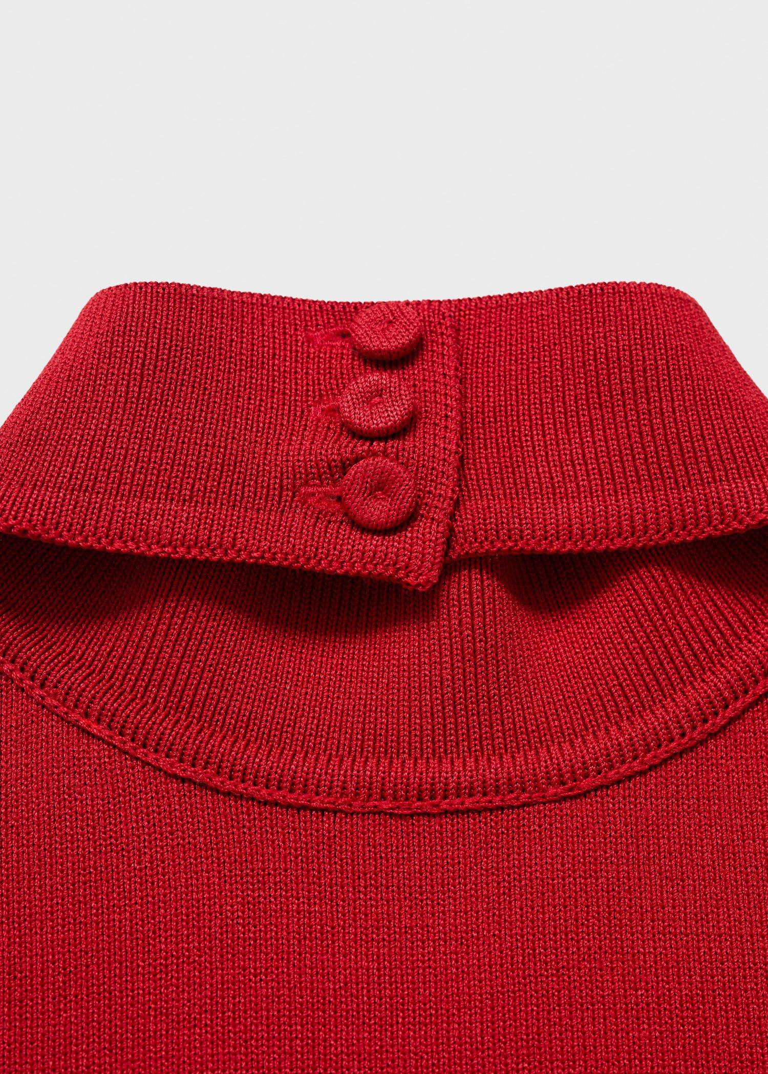 Red Halter-Neck Knitted Dress, , large image number 9