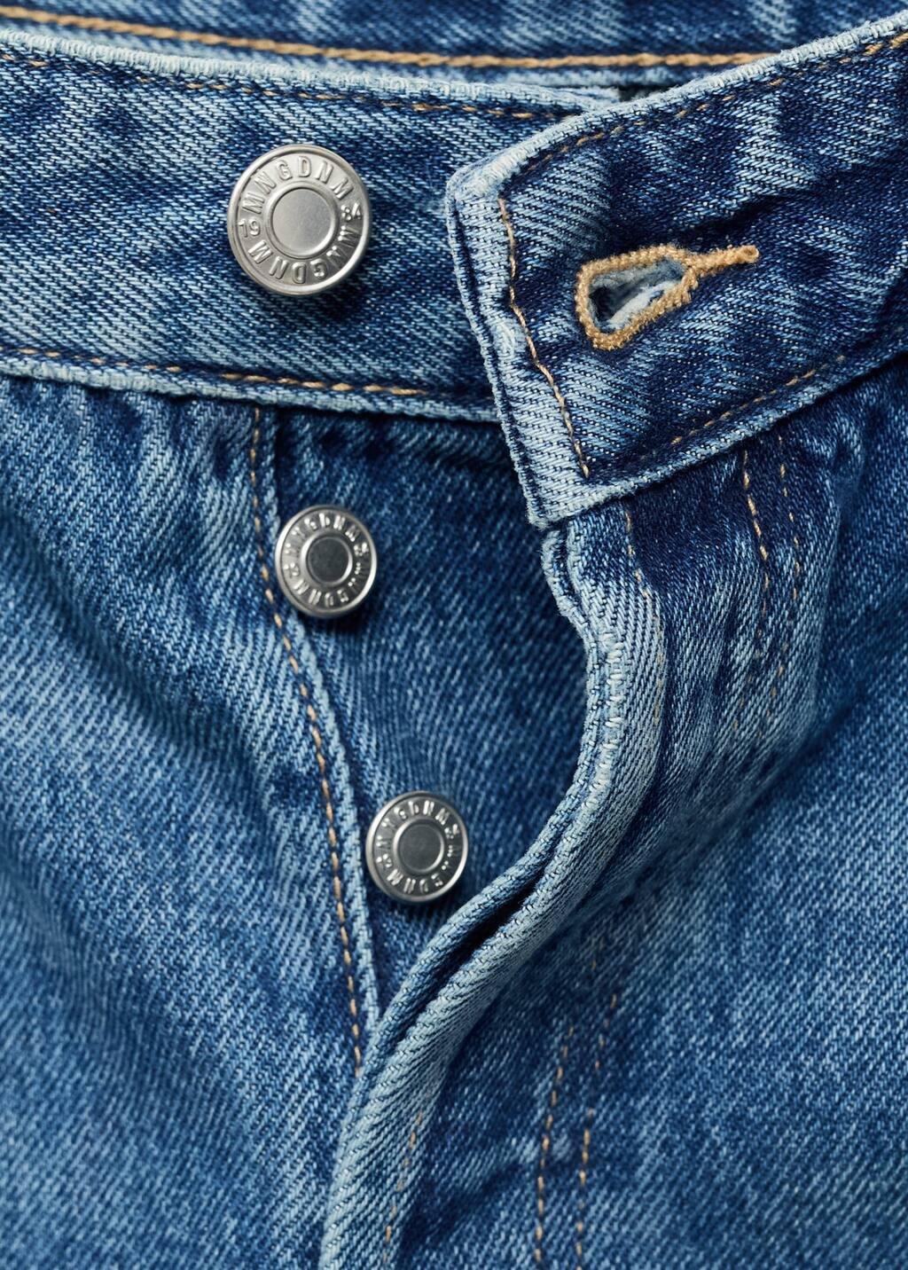 Blue Wide-Leg Jeans With Turn-Up Hem, , large image number 3