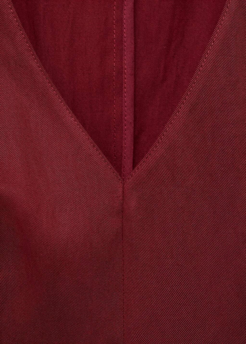 Red Lyocell peplum top, Dark Red, medium