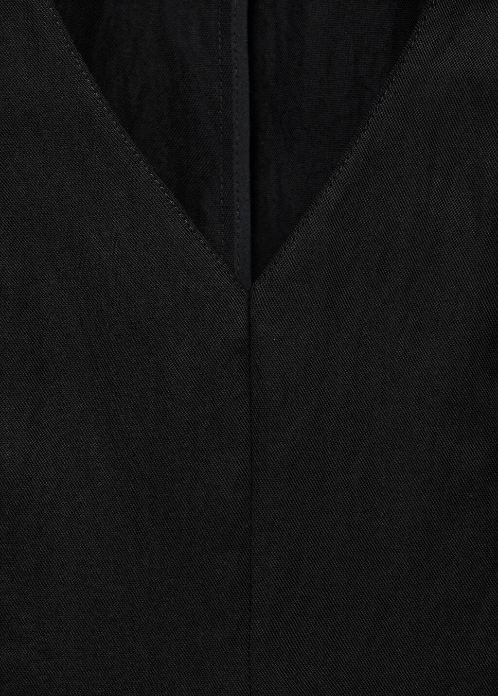Black Lyocell Peplum Top, , large image number 1