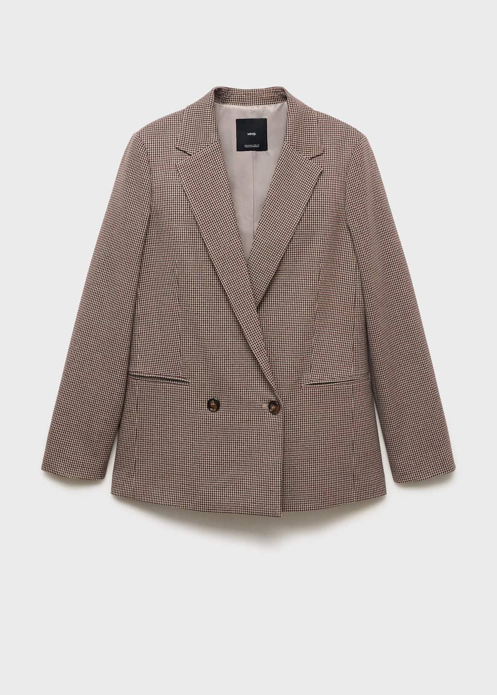 Red Micro-Houndstooth Double-Breasted Jacket, , large image number 0